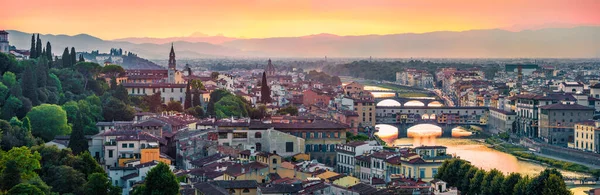 Панорамний Вечірній Цитарний Пейзаж Флоренції Італія Європа Прекрасні Середньовічні Арочні — стокове фото