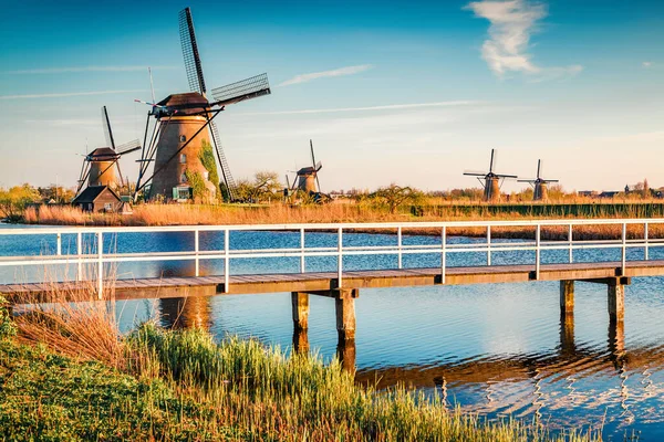 Walking Very Early You Find Anyone Kinderdijk Museum Colorful Outdoor — Stock Photo, Image