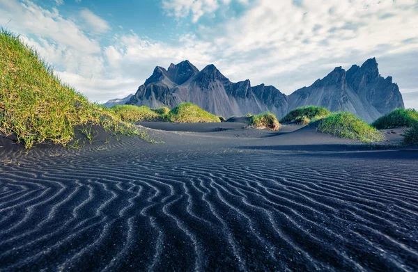 Stunnin Summer View Stokksnes Cape Vestrahorn Batman Mountain Background Amazing — Stock Photo, Image