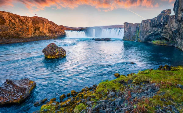 Uitzicht Vanaf Vliegende Drone Vanaf Canyon Mooie Zonsopgang Scène Van — Stockfoto