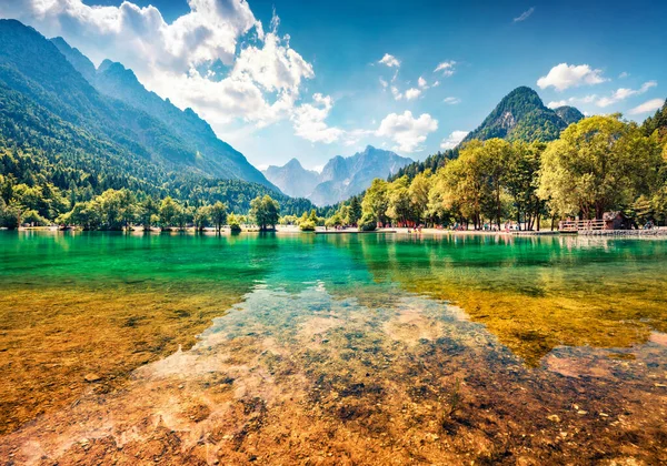 Attraktive Sommer Blick Auf Die Julischen Alpen Gozd Martuljek Lage — Stockfoto