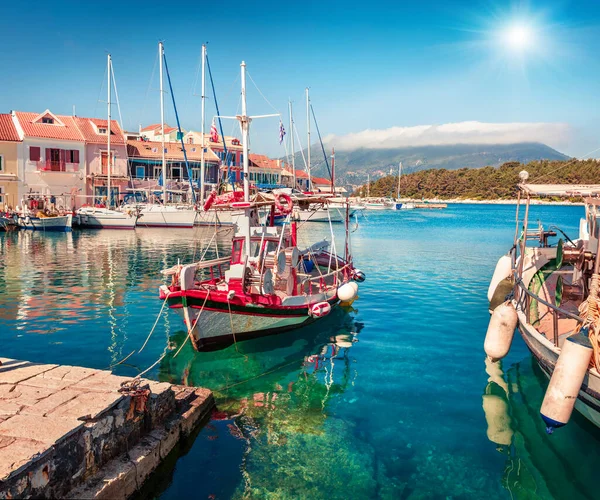 Zonnige Ochtend Zeegezicht Van Ionische Zee Grote Outdoor Scene Van — Stockfoto