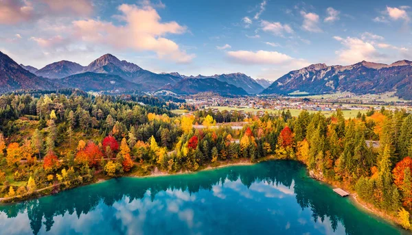 Uçan Nın Görüntüsü Urisee Gölü Nün Nefes Kesici Sabah Manzarası — Stok fotoğraf