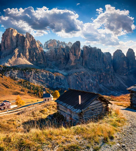 Vista Desde Cima Del Paso Gardena Con Piz Boe Fondo — Foto de Stock