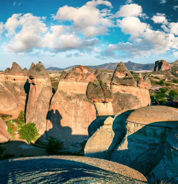 Exciting Fungous Forms Sandstone Canyon Cavusin Village Cappadocia Nevsehir Province — Stock Photo, Image