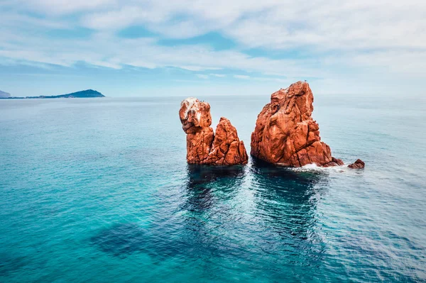 Vue Depuis Drone Volant Vue Calme Printemps Sur Red Rocks — Photo