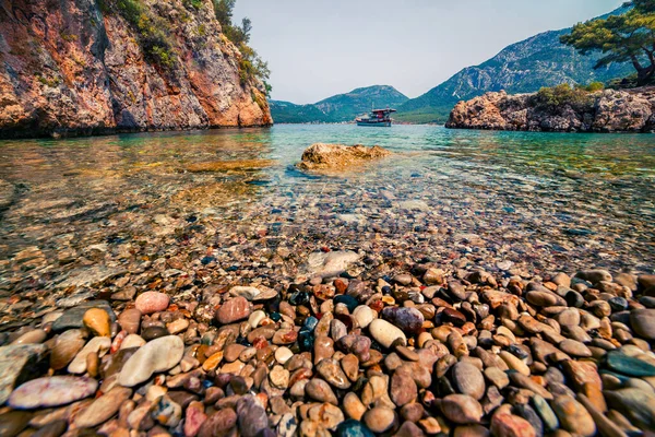 Maravilloso Paisaje Marino Verano Del Mar Mediterráneo Colorida Escena Matutina — Foto de Stock