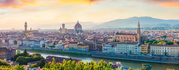 Fantastisk Vår Panorama Över Florens Med Katedralen Santa Maria Del — Stockfoto