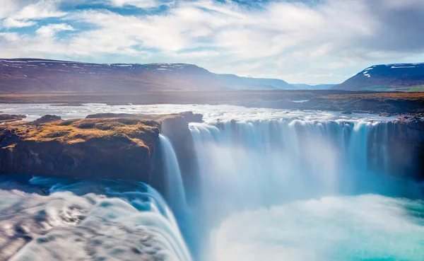 Fényes Nyári Kilátás Skjalfandafljot Folyó Izland Európa Fantasztikus Reggeli Jelenet — Stock Fotó