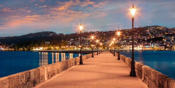 Splendid Morning Cityscape Argostolion Town Former Municipality Island Kefalonia Ionian — Stock Photo, Image