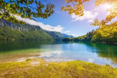 Slovenya 'nın Triglav kentinde Bohinj Gölü