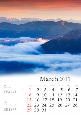 Takvim 2015. Mart.