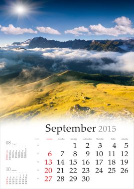 Takvim 2015. Eylül.