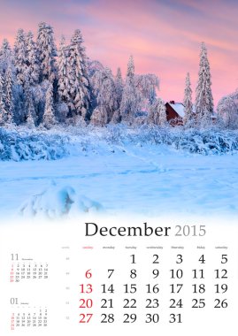 2015 takvim. Desember.