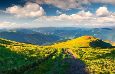 Dağlarda yol ile manzara
