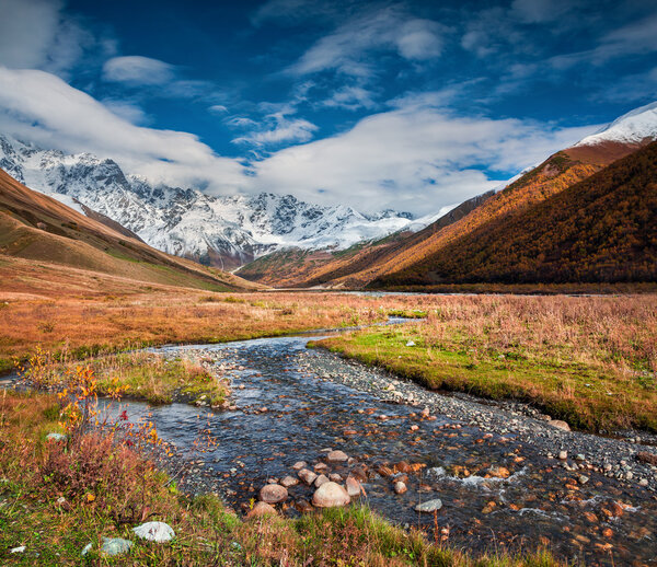 morning in the Caucasus mountains.