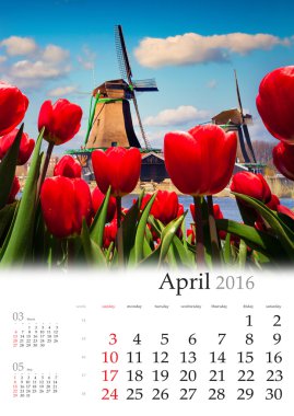 Takvim 2016. Nisan. 