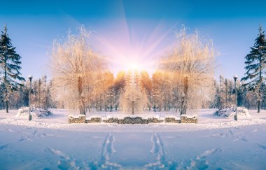 Kış manzara yatay saygısız