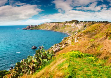 Colorful spring scene in the harbor