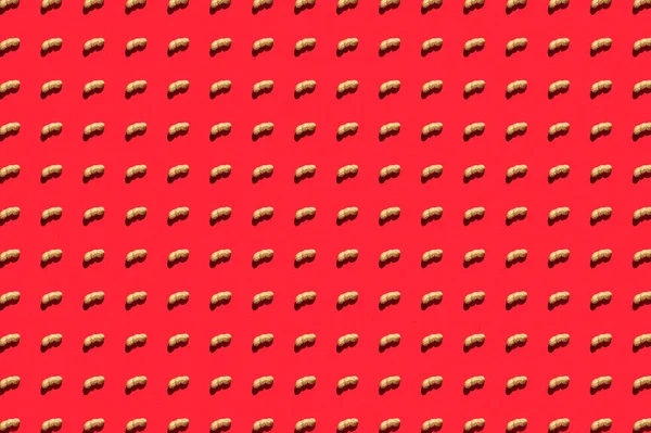 Pattern Peanuts Shell Fashionable Sunny Pattern Peanuts Shell Bright Red — Stock Photo, Image