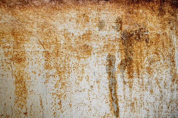 Rusty Kovová Textura Loupání Barvy Rezavé Stěně — Stock fotografie