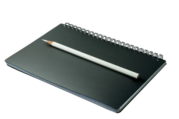 Open notebook with pencil — Stock Photo, Image