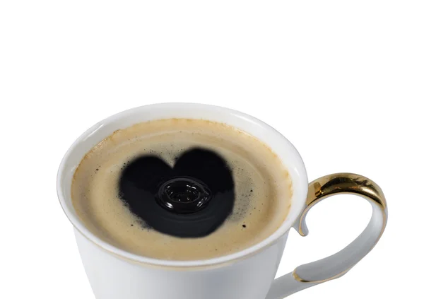 Tasse de café avec un coeur — Photo