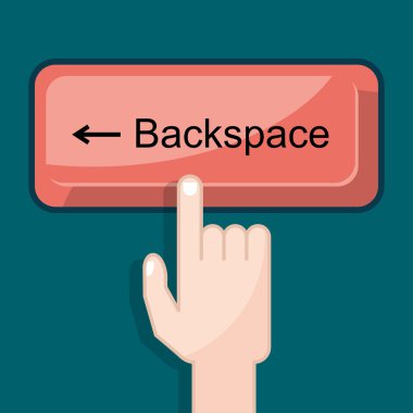 Press button backspace clipart