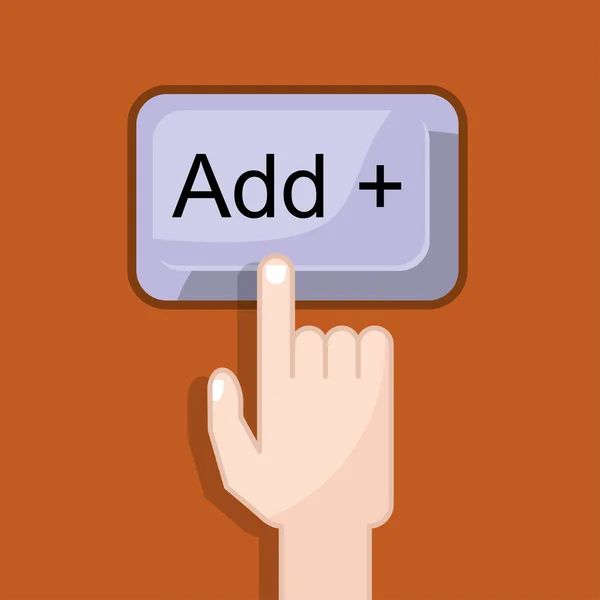 Press button add — Stock Vector