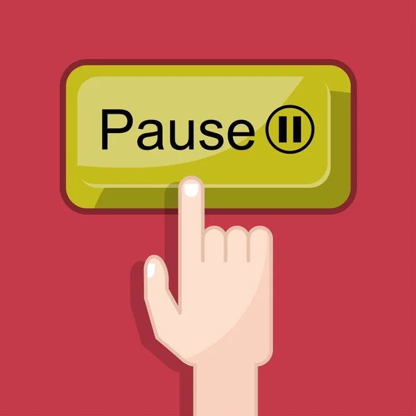 Pulse la pausa botón — Vector de stock