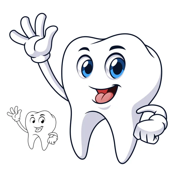 Dents Ondulant Main Avec Dessin Trait Santé Médecine Dentaire Illustration Graphismes Vectoriels