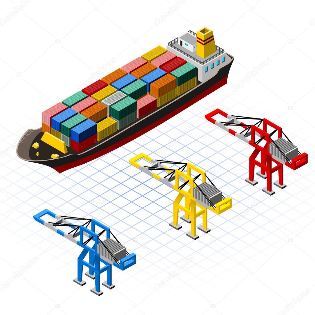 Isometric Ship with Cranes