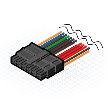 İzometrik 24 pimli konektör
