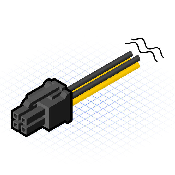 Isometric 4 pin PCIe Connector