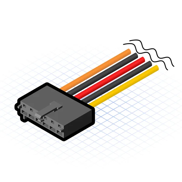 Conector Isométrico AUX — Vetor de Stock