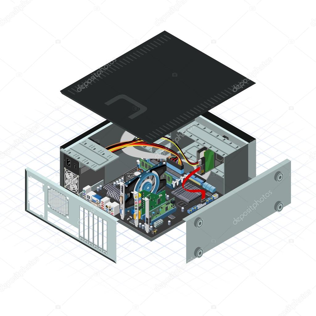 Isometric Personal Computer Vector Illustration