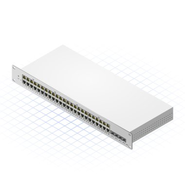 Sfp bağlantı noktaları vektör çizim ile izometrik anahtarı