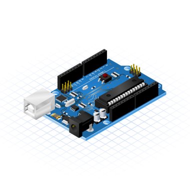 Isometric Single Board Microcontrollers clipart