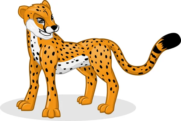 High Quality Cheetah Cartoon Vector Illustration — Stock Vector