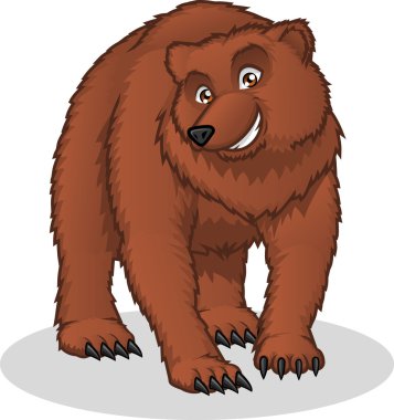 Yüksek kaliteli boz ayı vektör karikatür çizim