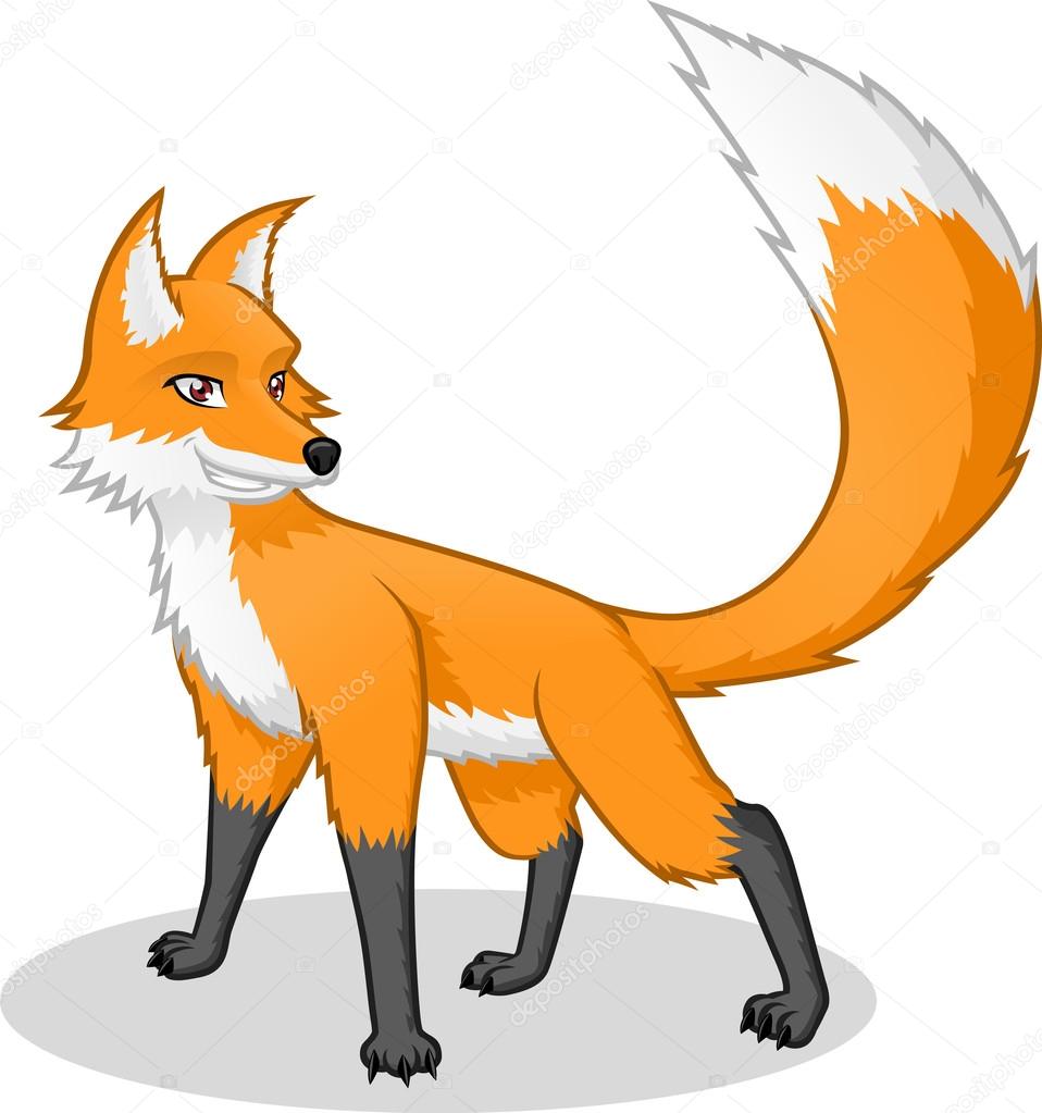 High Quality Fox Vector Cartoon Illustration