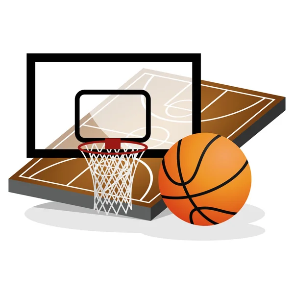 Basket Ball pole a Ball vektorové ilustrace — Stockový vektor