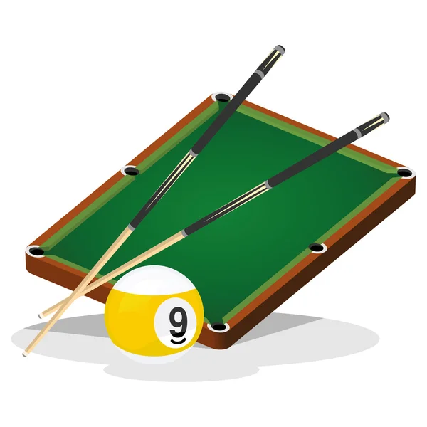 Billiard Table and Ball Vector Illustration — Stock Vector