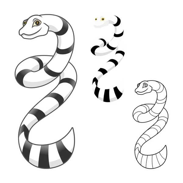 High Quality Sea Snake Cartoon Character Include Flat Design and Line Art Version — Stockvector