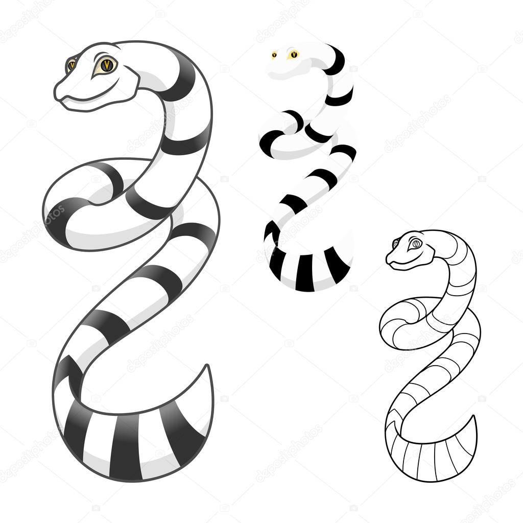 Personagem de desenhos animados de cobra do mar de alta qualidade incluem  design plano e versão de arte de linha imagem vetorial de ridjam© 82737980