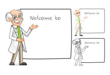 Scientist Cartoon Character with Welcoming Arms clipart
