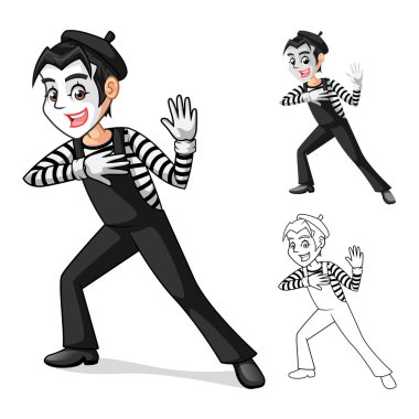 Mime Artist Perform Body Motions Cartoon Character clipart