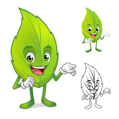 Yaprak maskot mevcut el ile