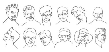 Güzel bir sanat eseri, gerçek üstü bir çizgi soyut mutlu bir gülümseme ve soyut bir insan yüzü. Erkek koleksiyonu seti