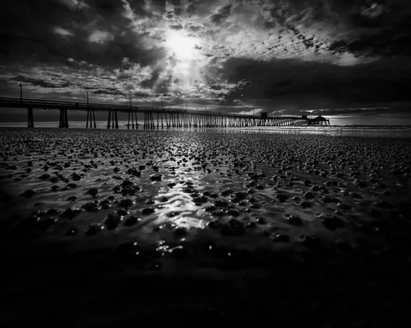 Soleil Brille Jour Hiver Sur Sable Imperial Beach — Photo